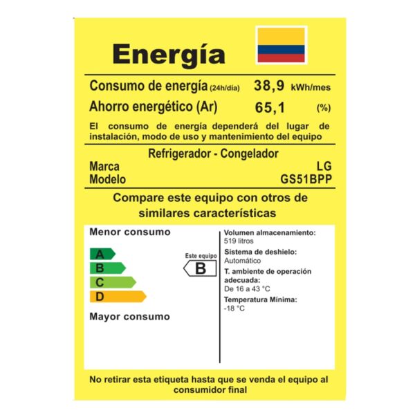 Nevec?n LG Side by Side 519 Litros Brutos GS51BPP Gris - Imagen 10