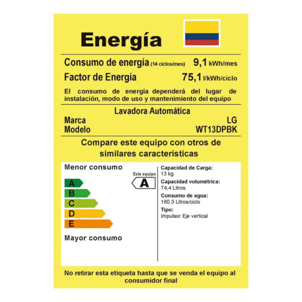 Lavadora LG Carga Superior 13kg/29lb WT13DPBK Silver - Imagen 7