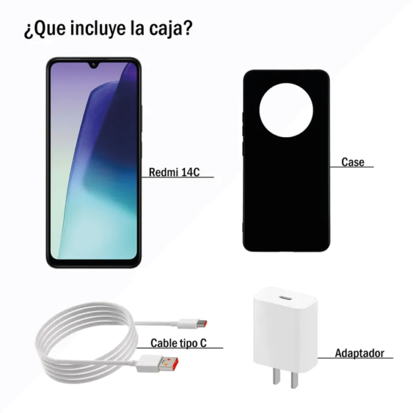 CELULAR XIAOMI REDMI 14C DE 4G + 256 RAM NEGRO OCASO - Imagen 2