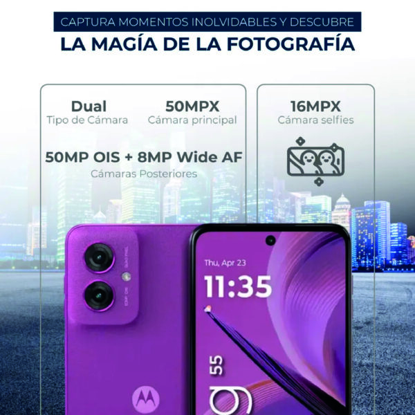 Celular MOTOROLA G55 256GB Rosado - Imagen 3