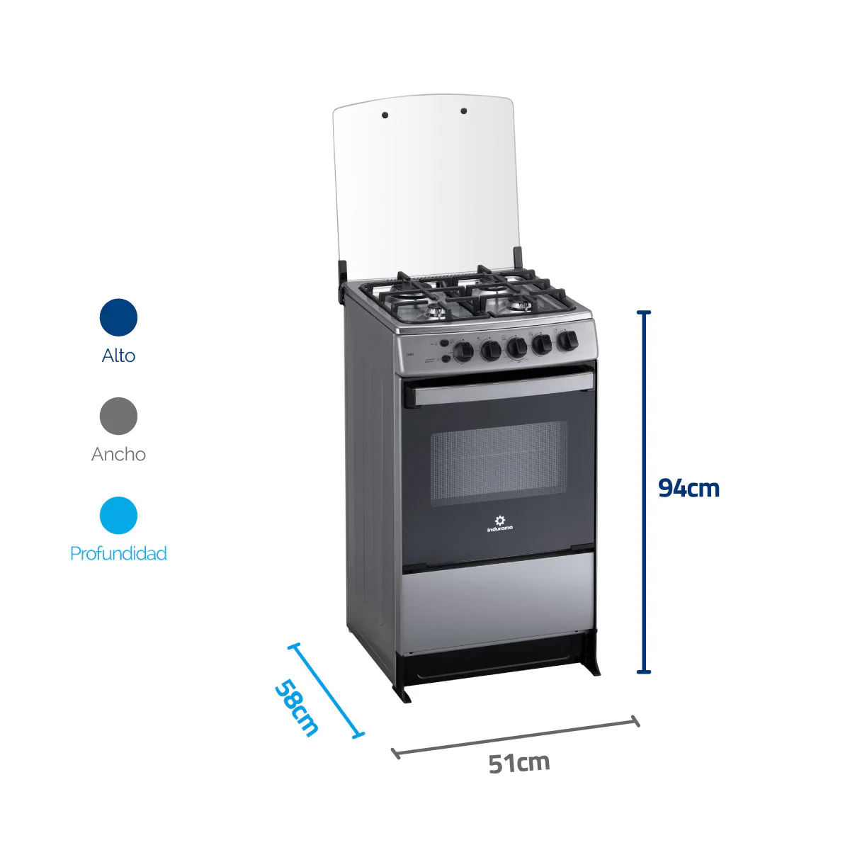 Estufa INDURAMA CADIZ 4 PTS Gas Natural 30001498 - Imagen 3