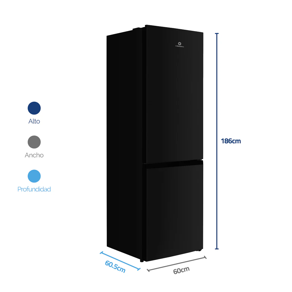 Nevera Indurama Tipo Europeo Bottom Mount Ri-6312 Negra 312 Lts - Imagen 4