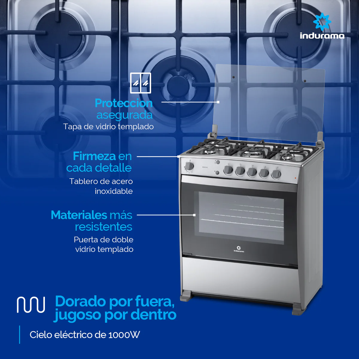 Estufa indurama murcia quarzo 30001118 gas natural. - Imagen 6