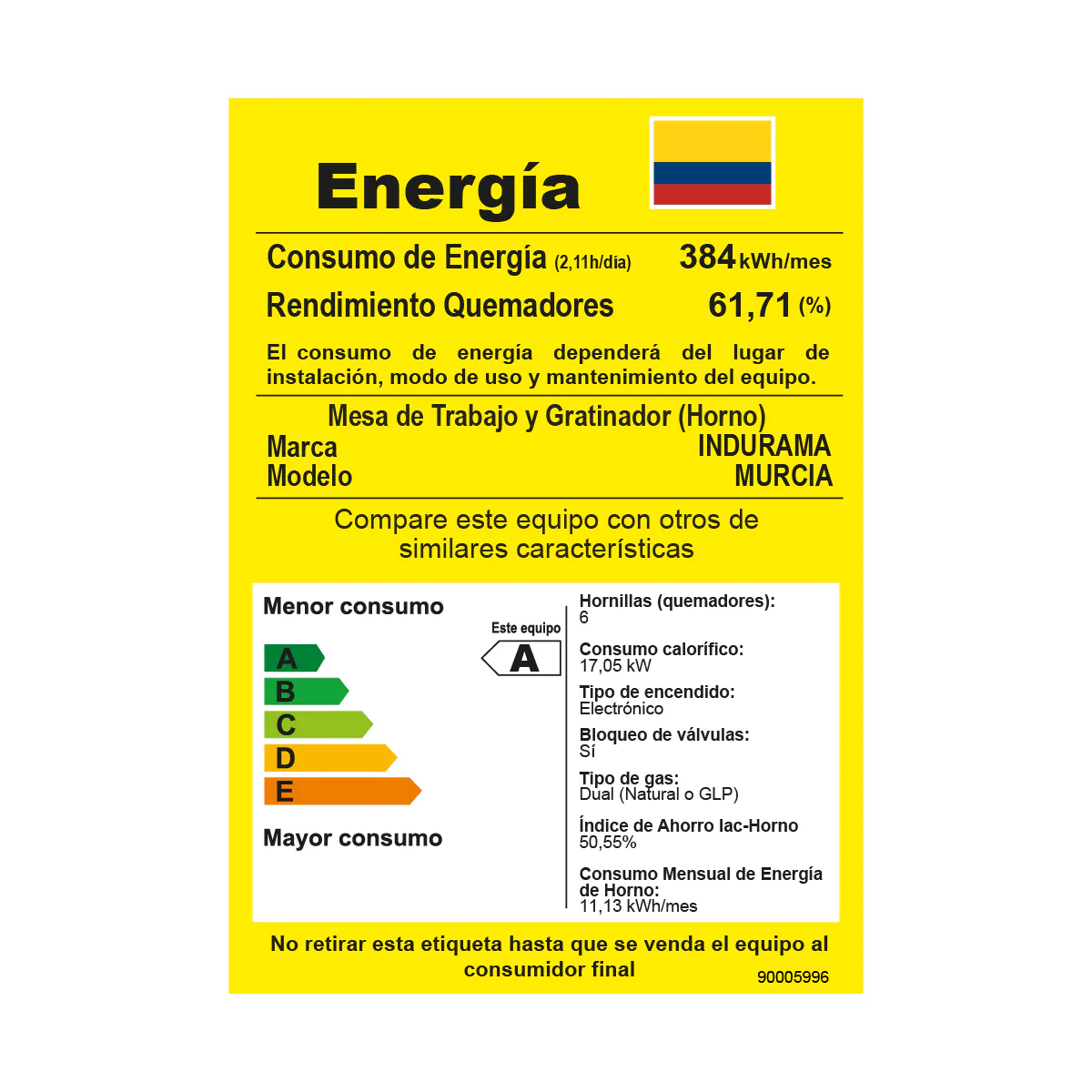 Estufa indurama murcia quarzo 30001118 gas natural. - Imagen 7