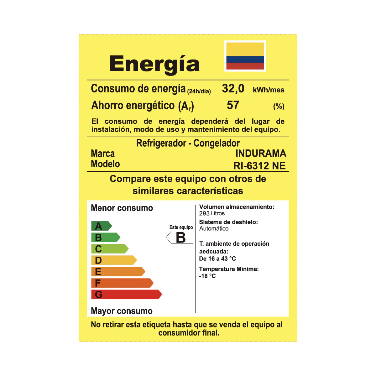 Nevera Indurama Tipo Europeo Bottom Mount Ri-6312 Negra 312 Lts - Imagen 10