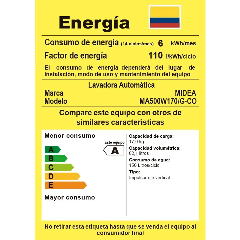 Lavadora MIDEA Carga Superior 17 Kg - MA500W170/G-CO - Imagen 5