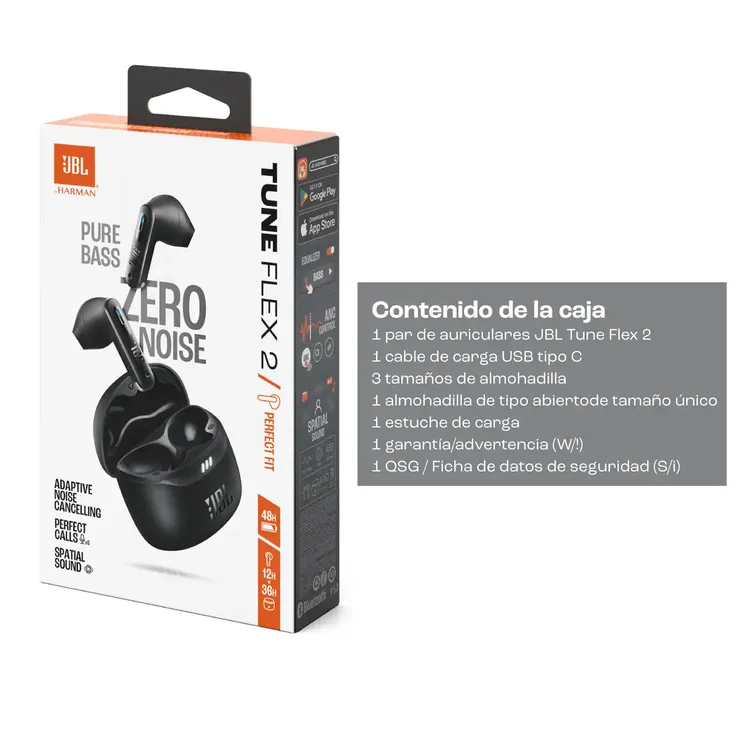 Audífonos JBL Inalámbricos Bluetooth In Ear TWS Flex 2 Cancelación de Ruido Negro - Imagen 9