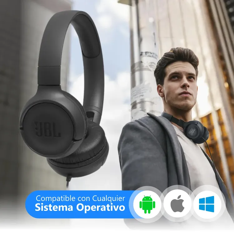 Audífonos de Diadema JBL Alámbricos On Ear T500 Negro - Imagen 5