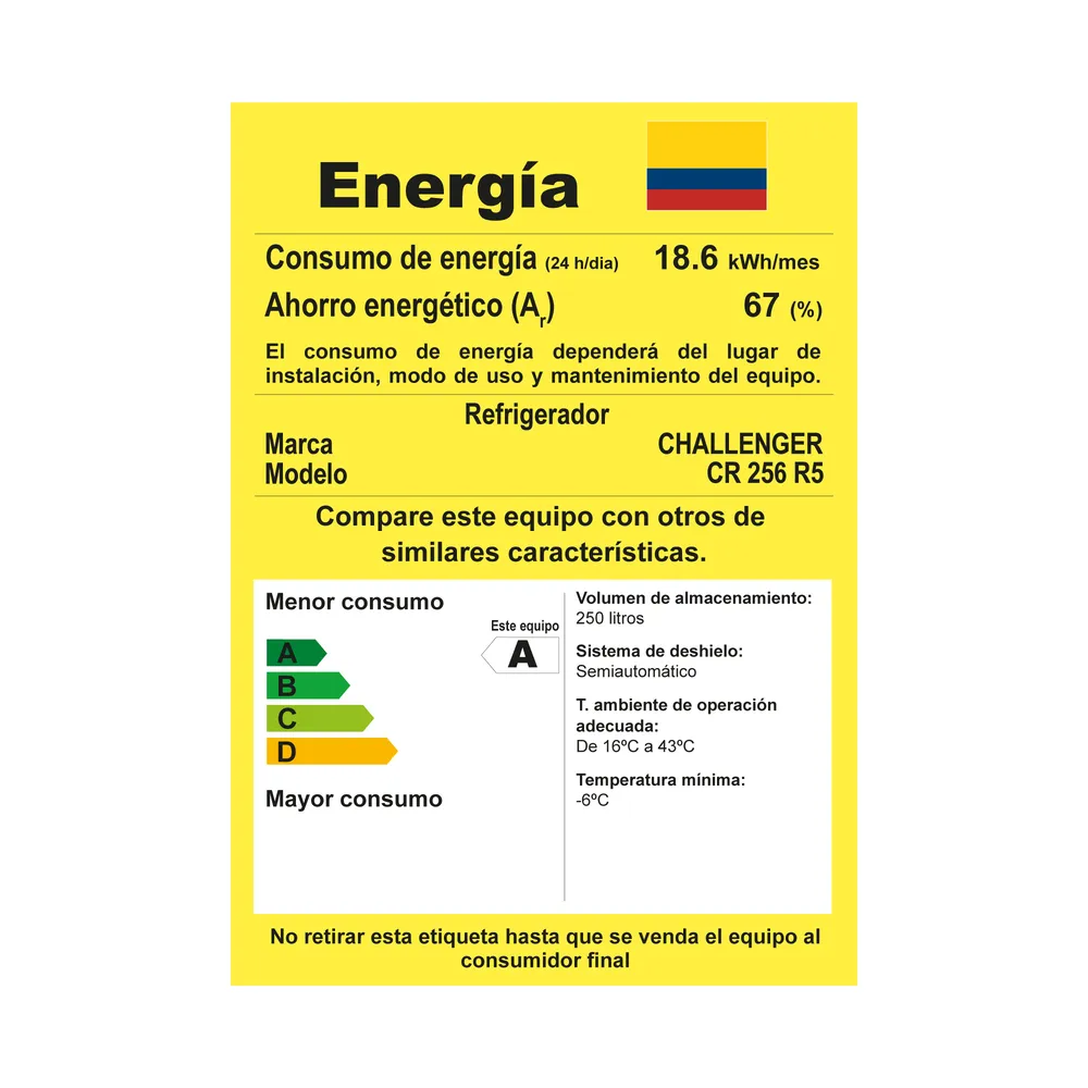 Nevera Frost Challenger 256 Litros Brutos Lúmina - CR 256 - Imagen 9